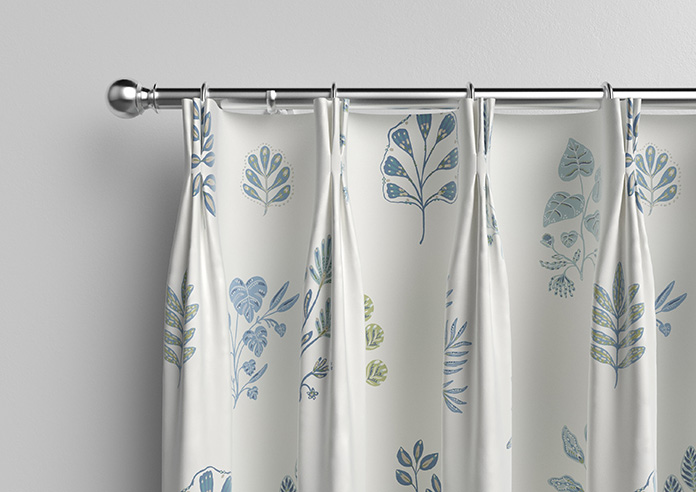 Botanical Velvet, River Blue - Made to Measure Curtains - Image 11